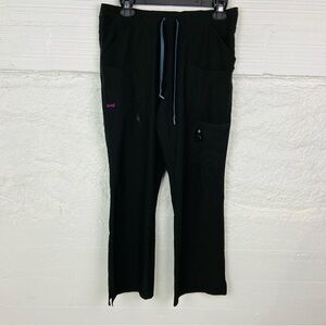 LYNX black comfort multi pocket scrub work pants size SML